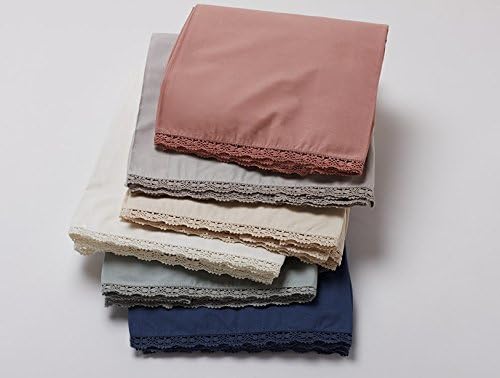 Coyuchi Organic Cotton Lace 220 Percale Crib Skirt (French Blue)