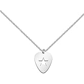 FDKYOEK Guitar Pick Necklace, Star Guitar Pick Pendant Necklace, Music Inspired Gift for Men and Women, Silver