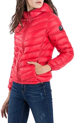 Women's Hooded Packable Down Jacket Ultra Lightweight Waterproof Duck Winter Puffer Coat