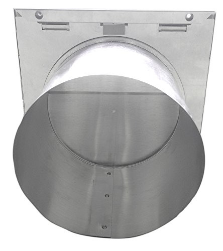Builder's Best 011641 Heavy Gauge Aluminum Wall Vent with Spring Loaded Damper, 6" x 6", 12.75" Length, 6" ID, Aluminum - Thumbnail 2