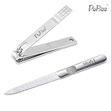 Nail Clipper & File Combo Fingernail & Toenail Manicure Pedicure Trimming Set Precise and Sharp Blade 100% Surgical Stainless Steel in Customized Tin Case