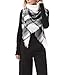 Zando Soft Warm Tartan Plaid Scarf Shawl Cape Blanket Scarves Fashion Wrap White Gray Black White Gray Black One Size