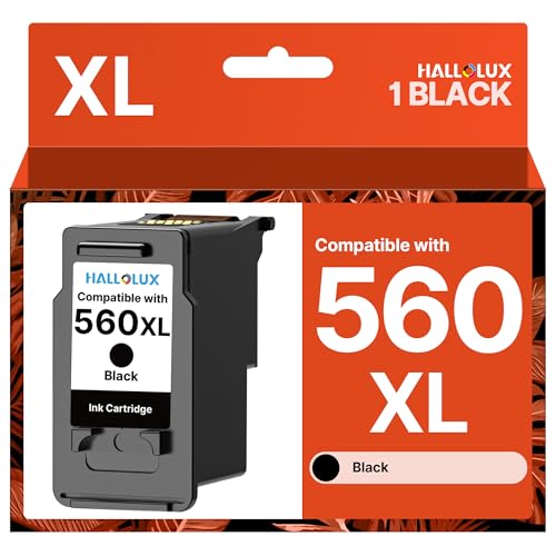 HALLOLUX 560 XL Black Printer Cartridges Compatible with Canon 560 561 Black Cartridges for Canon Pixma TS5350i Cartridges TS7450i TS5350 TS5350a TS7451i TS5351 TS5351i TS5351a TS7450 TS7451 (1 Black)