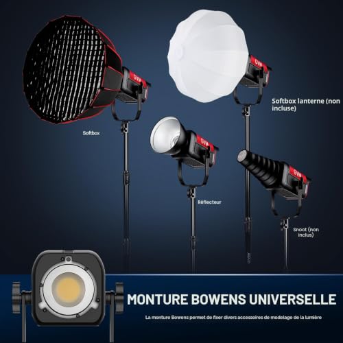 GVM 200W LED Video Light with Softbox, 200W Photography Lighting Kit with Application Control, LED Studio Light Continuous Lighting 2700K-6800K, 45400Lux/1m,