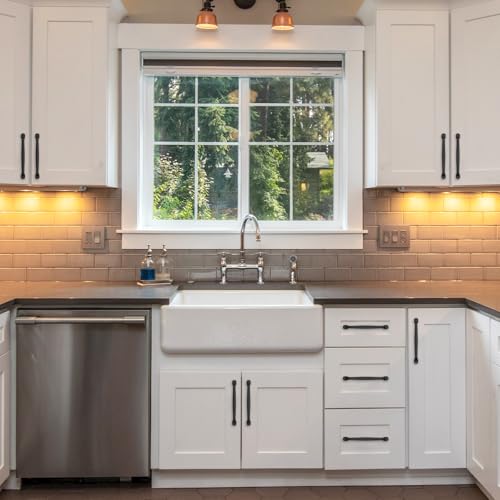9BUILD 10 Pieces Black Kitchen Handles Hole Distance 160 mm Cabinets Kitchen Handles Furniture EU0053
