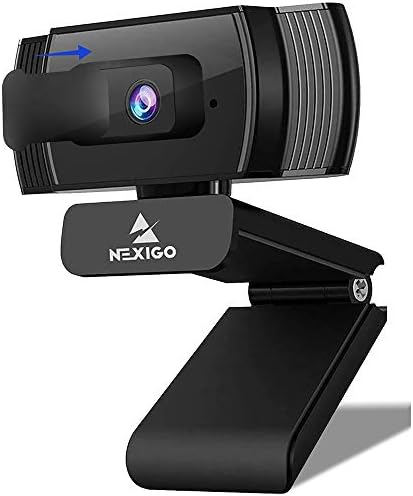 2020 AutoFocus 1080p Streaming Webcam with Stereo Microphone and Privacy Cover, NexiGo FHD USB Web Camera, for Online Class, Zoom Meeting Skype Facetime Teams, PC Mac Laptop Desktop
