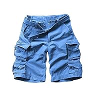 SmarketL Men Cargo Shorts Cotton Camouflage Shorts,2XBig,Blue,
