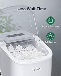 Silonn Countertop Ice Maker, 9 Cubes Ready in 6