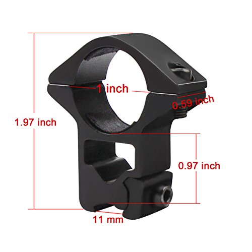 Modkin Scope Rings Modkin 11mm Dovetail Scope Mounts for 1” Scope Tube High Profile for ...
