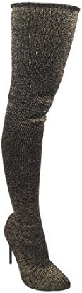 Alva Anna Landon Women's Thigh High Boots Stretchy Snug Fit Sock Over The Knee Heel Shoes