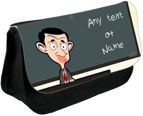 Hiros® Personalised (Mr.Bean) themed back to school pencil box/case - Premium quality multi-use customize pencil holder stationery, make-up pouch, organizer toiletry purse, travel, writing/geometry supplies storage for kids, gift idea for christmas, birthday, school