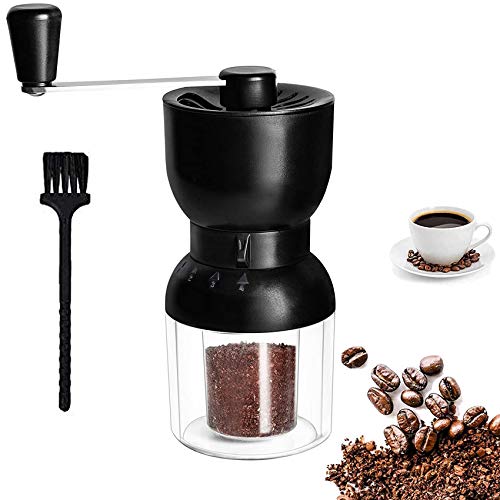 Kaffeemühle manuell mit verstellbarem Keramikmahlwerk, Kaffeemühle Hand aus Edelstahl, Tragbare Premium Espresso Mühle…