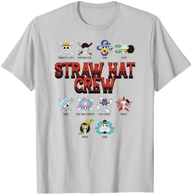 Amazon.com: One Piece Anime Straw Hat Crew Jolly Roger Logos T