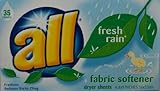 All Fresh Rain Fabric Softner Dryer Sheets 35 Count Each Box