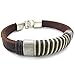 KONOV Mens Leather Rope Bracelet, Tribal Braided Cuff Bangle, Brown