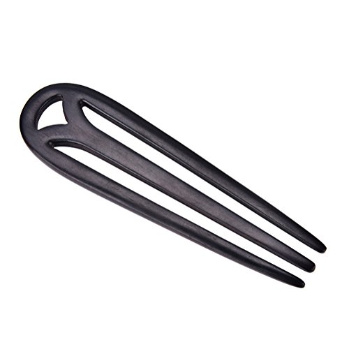 1 Pcs Handmade Carved Wood 3-Prong Hair Fork Vintage Style Hair Stick by Team-Management