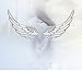S295 Sterling Silver Ear Climber Crawler Angel Wings CZ Cuff Stud Earrings