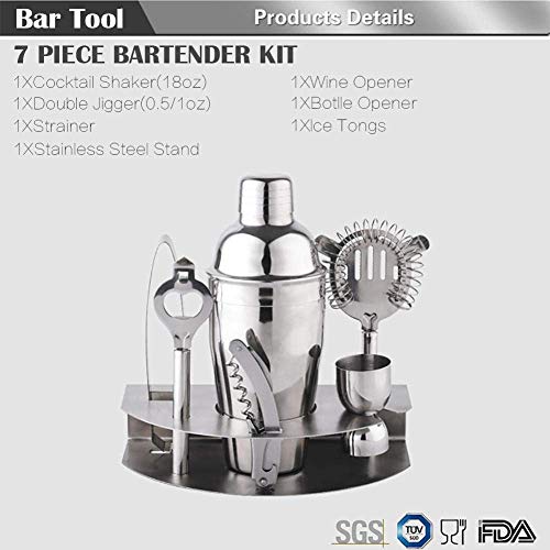 JBNJV Cocktail-Shaker-Set mit stilvollem Ständer für zu Hause, 7-teiliges Bar-Tools-Set, professionelles Barkeeper-Kit… – Bild 3