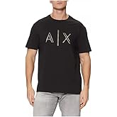Armani Exchange Mens Large Logo Black and Gold Tee