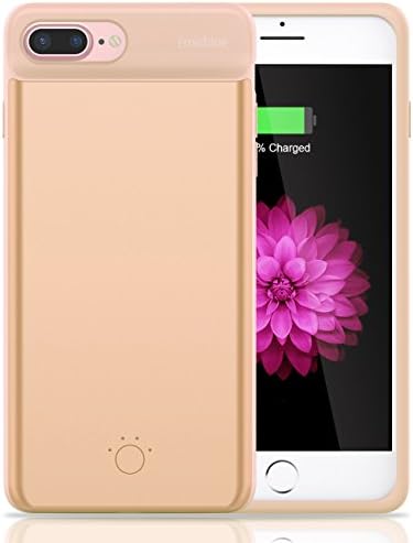 iPhone 7 plus / 6 plus / 6S plus Battery Case,Emishine Ultra Thin Rechargeable Charging Case for iPhone 7 plus/6 plus/6S plus Case Battery with 4000mAh (Gold-5.5")