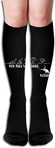 Fashion Scuba Diving BlackRed Knee High Socks Compression Team Sport Socks For Men And Women,19.6inch