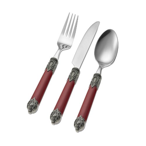 Hampton Forge Silversmiths San Remo 20-Piece Flatware Set, Red, 755U0202TE