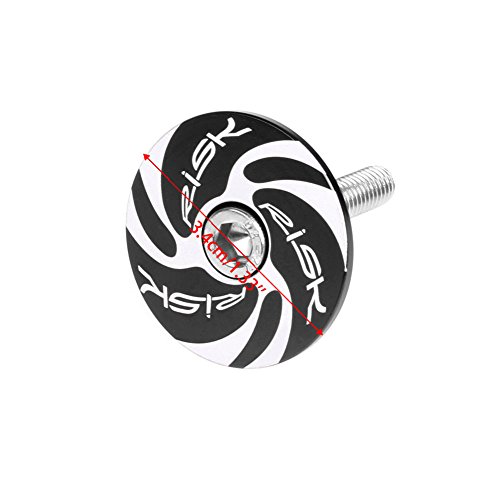 Feamos Aluminum Vortex Headset Stem Top Cap Cover for MTB Bicycle Bike with Screw (Black)