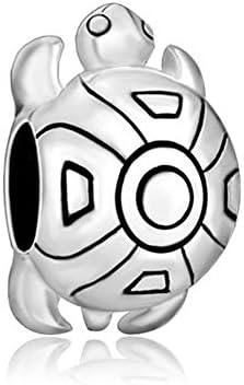 ClayCharm Sea Turtle 925 Sterling Silver Tortoise Charm Fit Charms Bracelets
