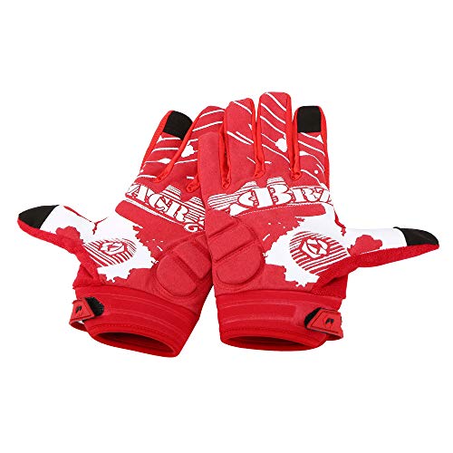 BRZSACR Cycling Gloves Full-Finger Gloves Skeleton Bones Motorcycle Bike Gloves Mountain-Padded Road Bicycle for Men Women Non-Slip and Resistance to Abrasion for Biking Climbing Hiking.(Red, M)