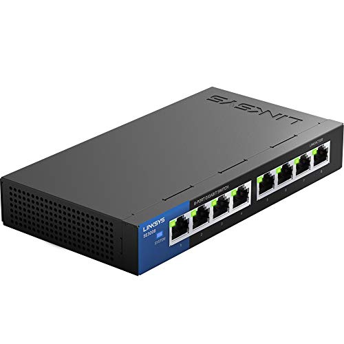 Linksys SE3008 8 Port Gigabit Ethernet Unmanaged Switch Computer Network Auto Sensing Ports 