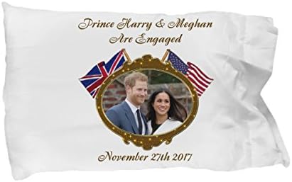 CyberHutt West Prince Harry And Meghan Are Engaged Commemorative Pillow Case Gift