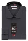 Van Heusen Men's Flex Collar Regular Fit Solid Spread Collar Dress Shirt, Charcoal, 18