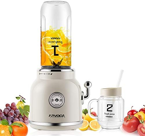 ARVOCA Blender, Smoothie Blender with 2 x 600ml Tritan BPA-Free Cups with Lids, Countertop Blender for shakes and smoothies, Frozen Fruit Vegetables Drinks, FDA Approved - White