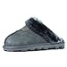 CLPP'LI Womens Slip on Faux Fur Warm Winter Mules Fluffy Suede Comfy Slippers-Grey-8