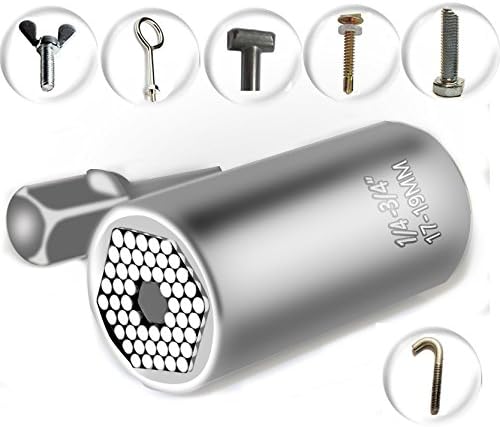 Universal Socket Wrench Set 7mm to 19mm, Poonning Multi-function Car/Auto Hand Tools Repair Kit For Power Drill Adapter