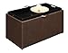 Convenience Concepts 143012 Sheridan Faux Leather Storage Bench with 2 Side Ottomans, Dark Espresso