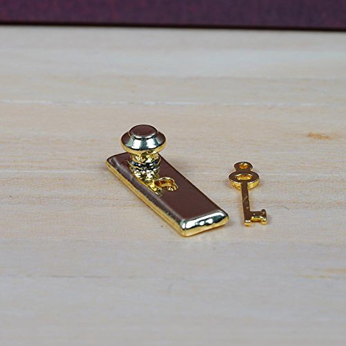 C-Pioneer 1:12 Mini Pocket Door Shaft Copper Bolt Dollhouse Accessory Garden Decoration - Thumbnail 2