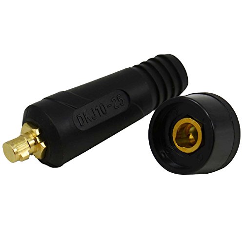 TIG Welding Cable Panel Connector Socket Set DKJ10-25 & DKZ10-25 Quick Fitting Dinse-Style 2pcs
