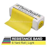 TheraBand Professional Latex Resistance Bands For Upper Body, Lower Body, and Core Exercise, Physical Therapy, Lower Pilates, At-Home Workouts, and Rehab, 6 Yard Roll, Yellow, Thin, Beginner Level 2