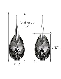 Pendientes de cristal negro para mujer, de plata esterlina hipoalergénica