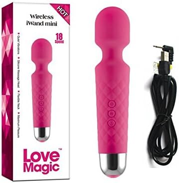 Mew 18 Speed Mini AV Vibrating Wireless Waterproof Power Wand Massager(PINK)