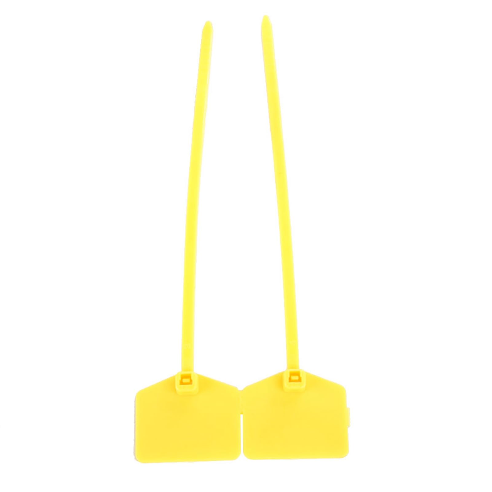 100Pcs 120mm Self-Locking Label Zip Ties Plastic Lock Bag Label Suitcase Luggage Tag (Yellow)