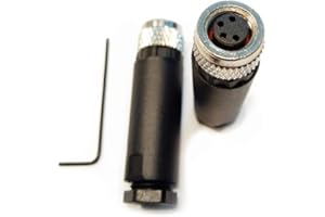 FOWIUNYE 2Pcs M8 4 Pin Female Connector, Unshiled Field Assembly Wireable Sensor IP67 A Code Straight Type Adapter 60V 4A AC/DC Industrial Circular Connector Black (Female)