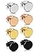 FIBO STEEL 4Pairs Stainless Steel Stud Earrings for Men Women Ear Piercings Set,5MM