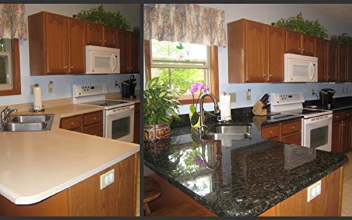 image for EZ FAUX DECOR Black Marble Counter Top Film Self Adhesive Vinyl Lamina