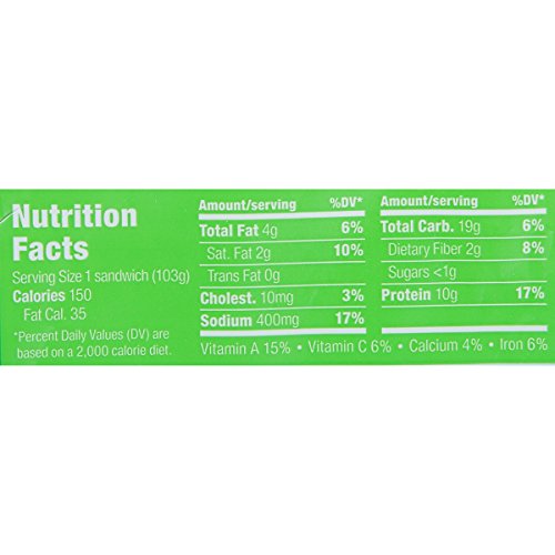 EVOL Egg White Breakfast Sandwich, 10 Grams of Protein Per Serving, 3.6 Ounce (Frozen)