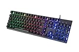 Gaming Keyboard - Ergonomic Design Mechanical Feeling Keyboard with Rainbow LED Backlit, Non-Slip and Spill-Resistant for Gaming and Working