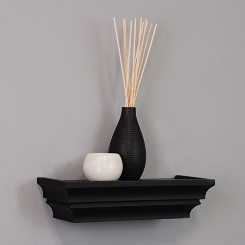 Kiera Grace Madison Contoured Wall Ledge & Shelf, 12-Inch, Black