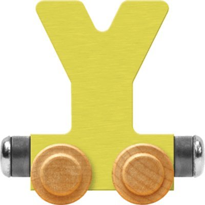 Maple Landmark NameTrain Pastel Letter Car Y - Made in USA (Yellow)