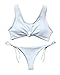 RUUHEE Women Fashion 2 Piece Bathing Suit Solid Color Bikini Set Summer Beach Wear (M(US Size 4-6), White)